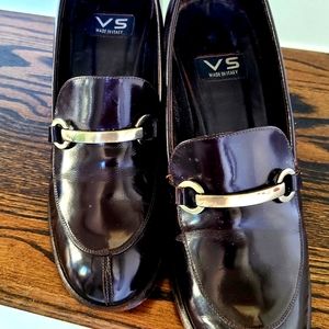 Deep brown 3 inches heel women shoes.